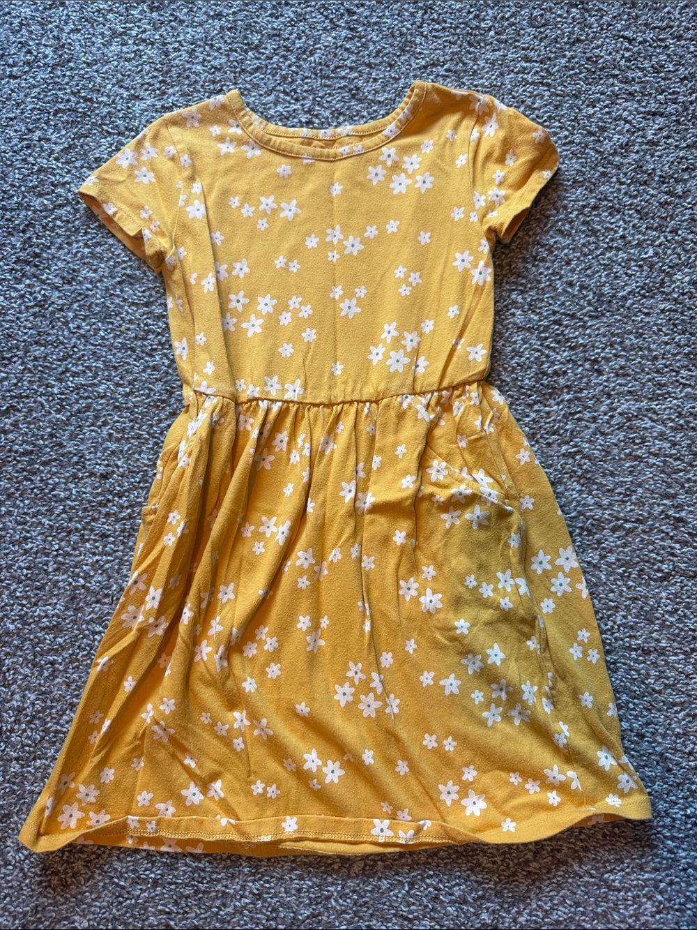Cat & Jack Yellow Floral Short Sleeve Dress